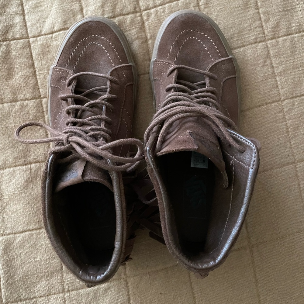 Womens Vans high tops with fringe